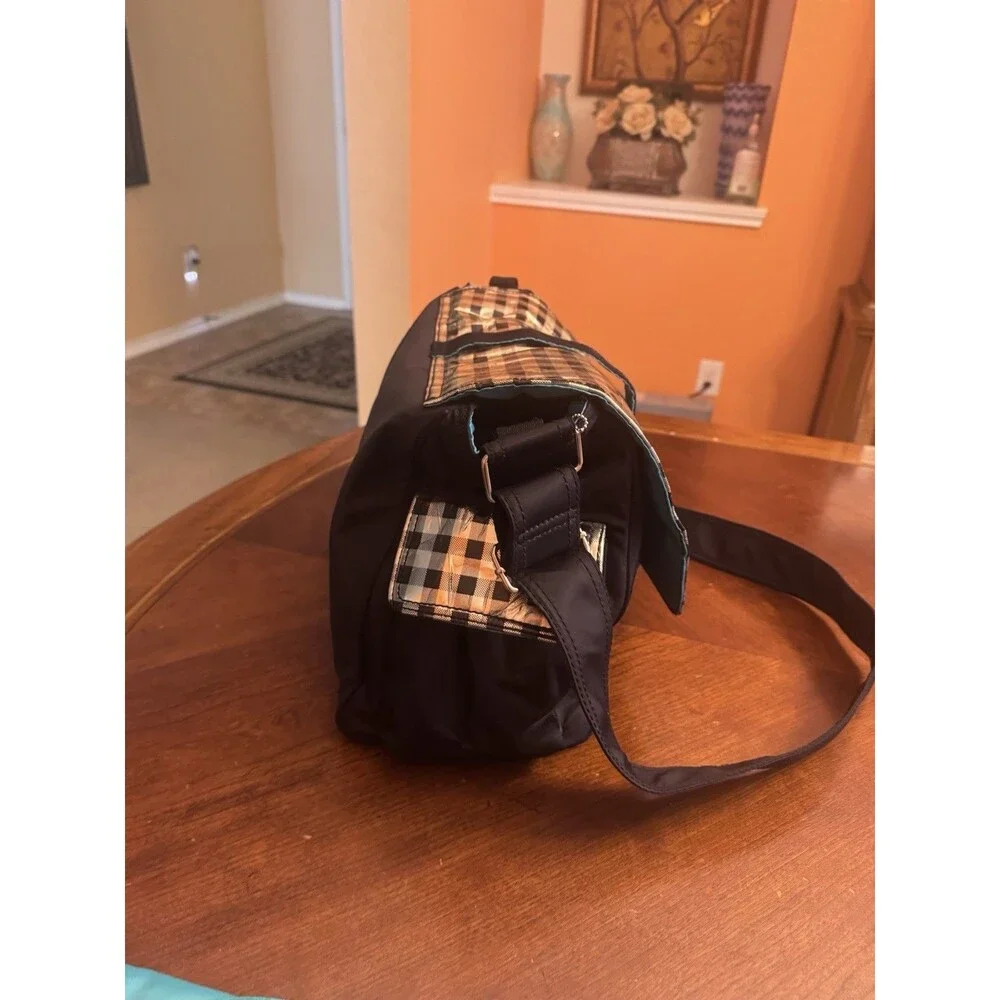 Baby Diaper Bag Kalencom Laminated Buckle Bag Black Gold Changing Pad Bottle Bag